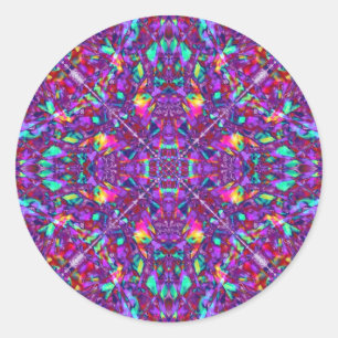 Paars Mandala Hippie Pattern Ronde Sticker