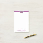 Paars Mandala Professional Modern Post-it® notes (Op bureau)