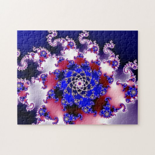 Paars Mandelbrot Star Fractal Legpuzzel (Horizontaal)