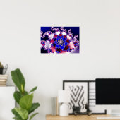 Paars Mandelbrot Star Fractal Poster (Thuiskantoor)