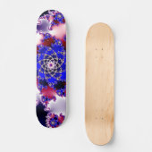 Paars Mandelbrot Star Fractal Skateboard (Voorkant)