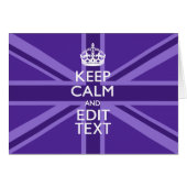 Paars Mauve Keep Calm En Jouw Tekst Union Jack (Voorkant Horizontaal)