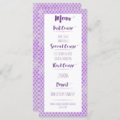 Paars menu Quatrefoil (Voorkant / Achterkant)