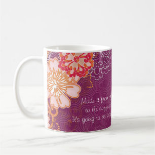 Paars met Big Flowers Coffee Pot Mok