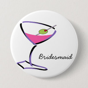 paars met een funky martini ronde button 7,6 cm