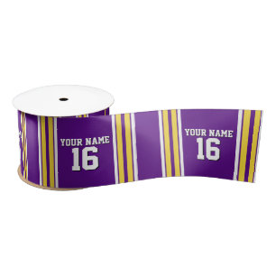 Paars met Gele Witte Stripes Team Jersey Lint