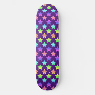Paars met Pastel Ombre Stars Skateboard