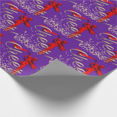 Paars met rode kerst cadeaupapier (Hoek)