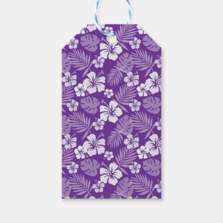 PAARS MET TROPISCHE WITTE HIBISCUS-STROMEN CADEAULABEL