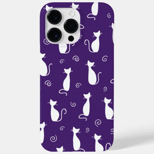PAARS MET WIT-SITE CAT-PATROON Case-Mate iPhone CASE (Achterkant)
