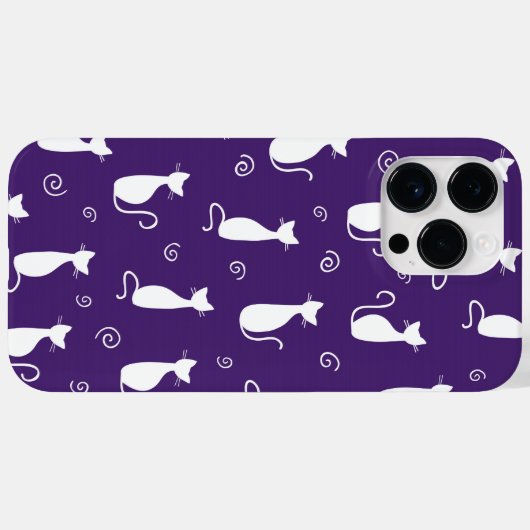 PAARS MET WIT-SITE CAT-PATROON Case-Mate iPhone CASE (Achterkant (horizontaal))