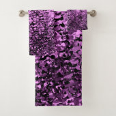 Paars met zwart Abstract patroonontwerp Bad Handdoek (Insitu)