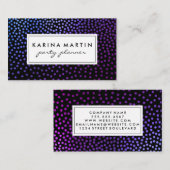 Paars metallisch gevlochten patroon visitekaartje (Voorkant / Achterkant)