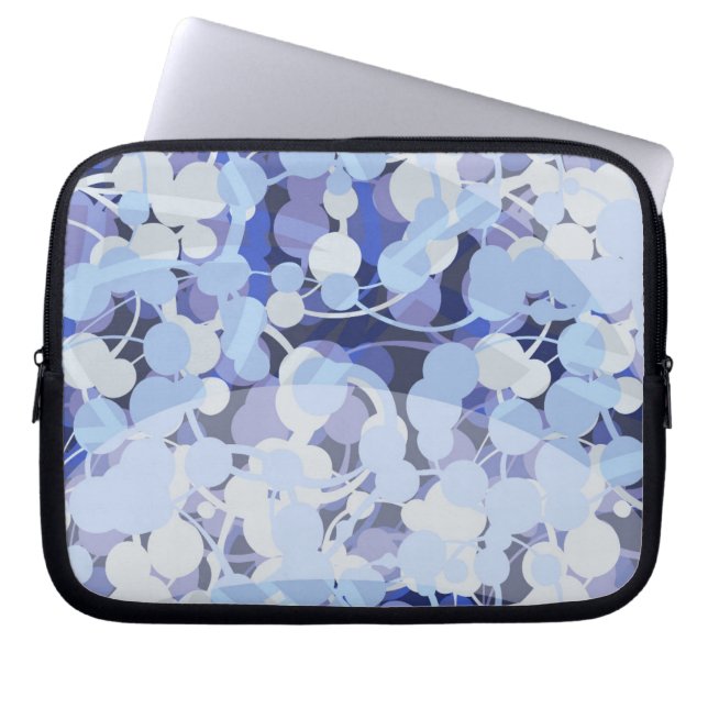Paars microbe-patroon laptop sleeve (Voorkant)