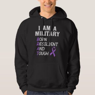 Paars militair kind maand ik ben militair hoodie