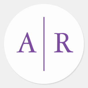 Paars Minimalistisch Elegant Enveloppe Zegel, Trou Ronde Sticker