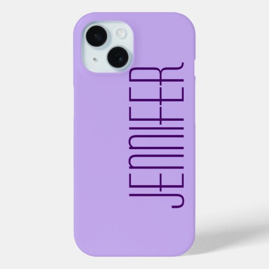 Paars, minimalistisch, Jumbo Name Case-Mate iPhone Case (Achterkant)