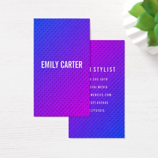 Paars minimalistisch mengsel visitekaartjes (Bureau)
