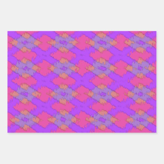 Paars modern Ikat Pattern Inpakpapier Vel (Voorkant)