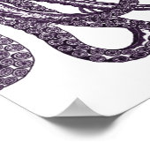 Paars Modern Octopus Poster (Hoek)