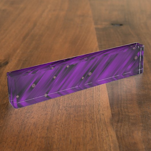 paars, modern patroon naambordje (Zijkant)