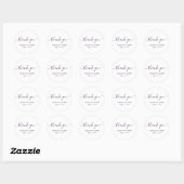 Paars Modern Schrift Trouw Dankjewel Ronde Sticker (Vel)