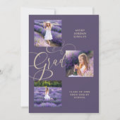 Paars Modern Typografie Afstudeerder Drie Foto's v (Voorkant)