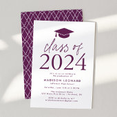 Paars | Moderne klasse 2023: Graduation Party Kaart