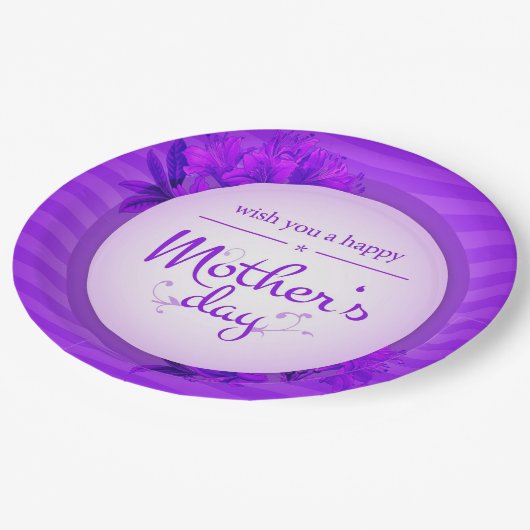Paars Moederdag Papieren Bordje (Gekanteld)