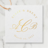 Paar's Monogram en Datum huwelijksgunst Bedankjes Labels (Voorkant)