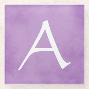  Paars monogram Glazen Onderzetter