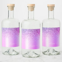 Paars monogram Glitter Sparkle Girly Script