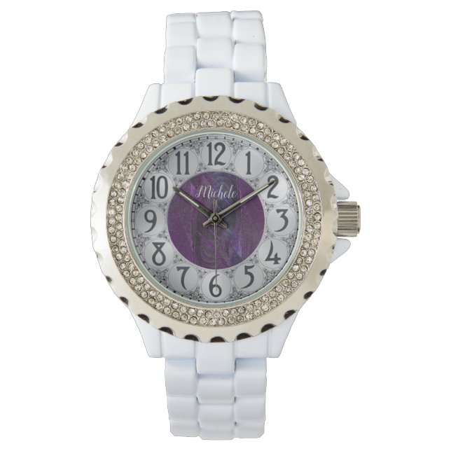 Paars monogram horloge (Voorkant)