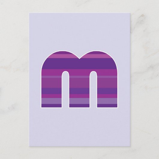 Paars monogram - letter M Briefkaart (Voorkant)