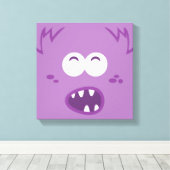 Paars Monster Face Wrapped Canvas (Insitu (Houten vloer))
