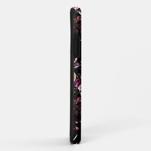 Paars Moody Floral Antiek vogelpatroon Case-Mate iPhone Case (Achterkant/rechts)