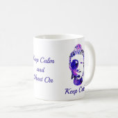 Paars motivatie boeddha silhouet koffiemok (Voorkant rechts)