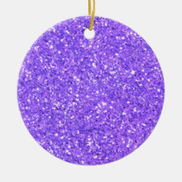 Paars mousserend glitterpatroon keramisch ornament