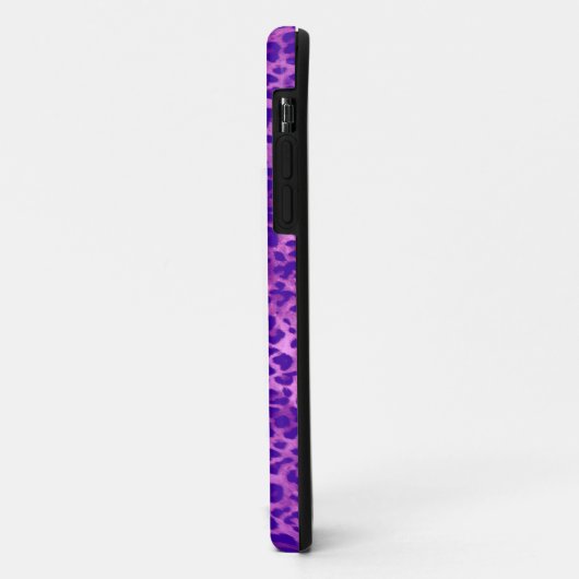 Paars-Multi-Leopard Print iPhone Case (Achterkant/links)