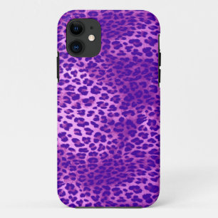 Paars-Multi-Leopard Print iPhone Case