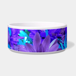 Paars N Turquoise Daisies (Pet) Bowl Voerbakje