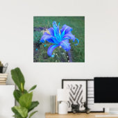 Paars N Turquoise Daylily Poster (Thuiskantoor)