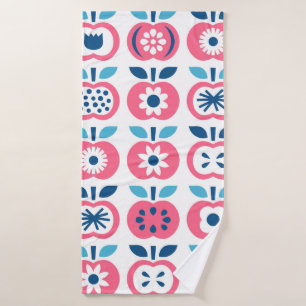 Paars naadloos patroon. Reeks kleurrijke retro-app Badhanddoek