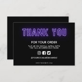 Paars Neon Bord Bedankt Media Inzet (Voorkant / Achterkant)