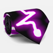 Paars Neon EKG stropdas (Opgerold)