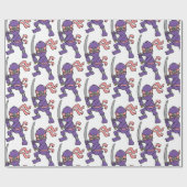 Paars Ninja Pattern Cadeaupapier (Vlak)