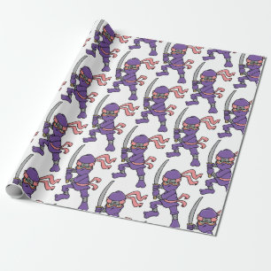 Paars Ninja Pattern Cadeaupapier