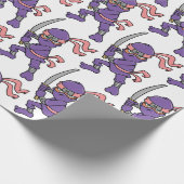 Paars Ninja Pattern Cadeaupapier (Hoek)