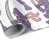 Paars Ninja Pattern Cadeaupapier (Rol Hoek)