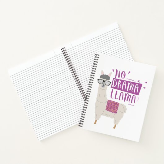 Paars No Drama Llama Notitieboek (Binnen)